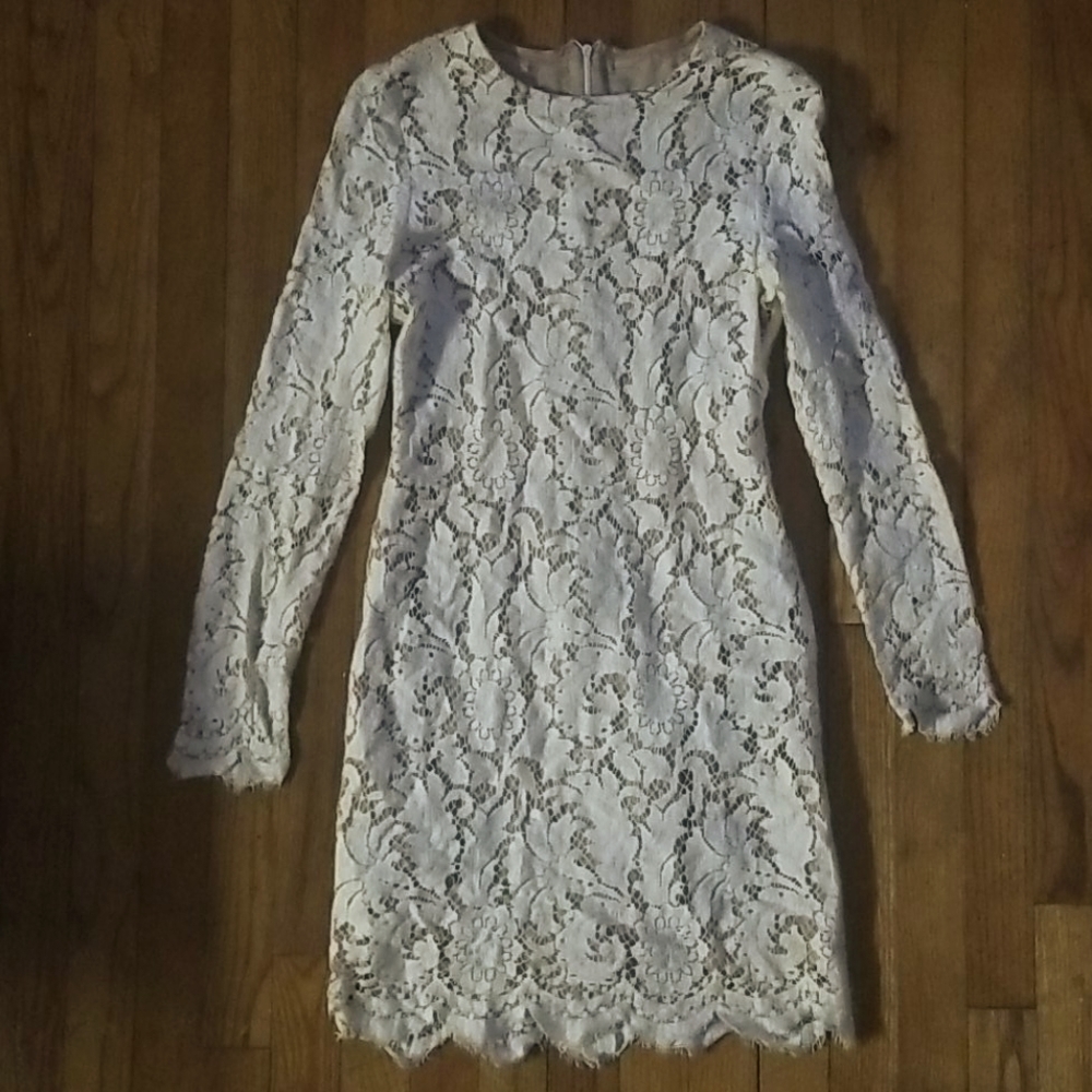 Vintage Anne Klein Cream Lace Mini Dress Size 4